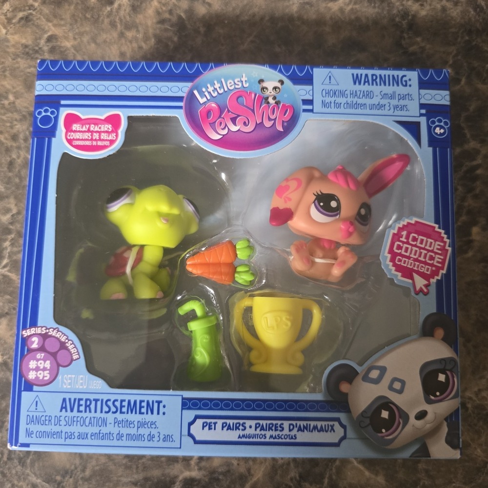LPS Littlest Pet Shop #94 Turtle #95 Pink Rabbit G7 Series 2